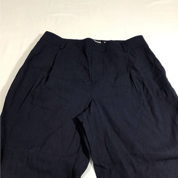 Vince Blue Pleat Front Pull-On Linen Blend Pants New Size Large - Picture 7 of 12